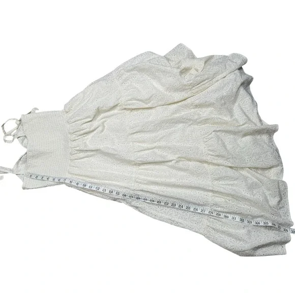 MADEWELL Eyelet Lucie Tie-Strap Tiered Midi Dress White Sz S - Picture 10 of 13